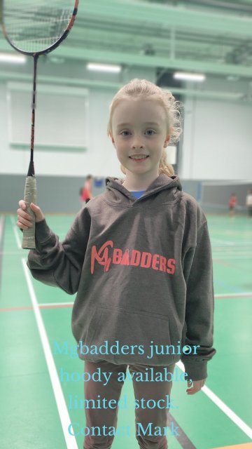Mgbadders junior hoody available, limited stock. Contact Mark